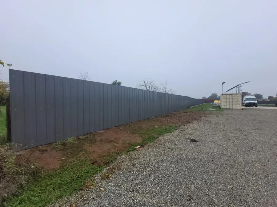 530 feet of 7-foot corrugated metal privacy fence in Elverta by Palmer Fence