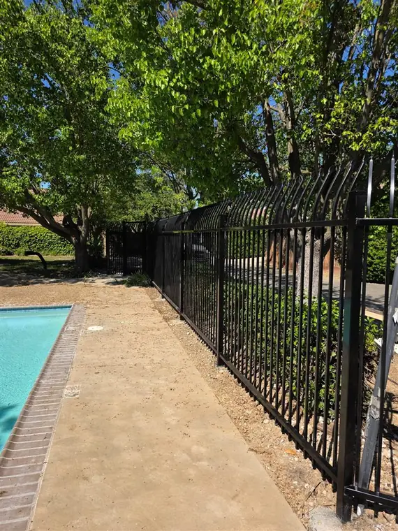 Commercial ornamental iron perimeter fence at an Elk Grove community, by Palmer Fence