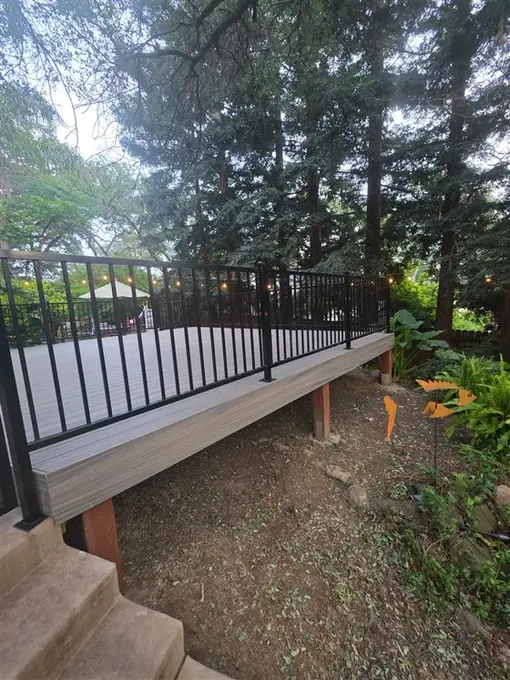 Black ornamental iron railing by Palmer Fence in Folsom