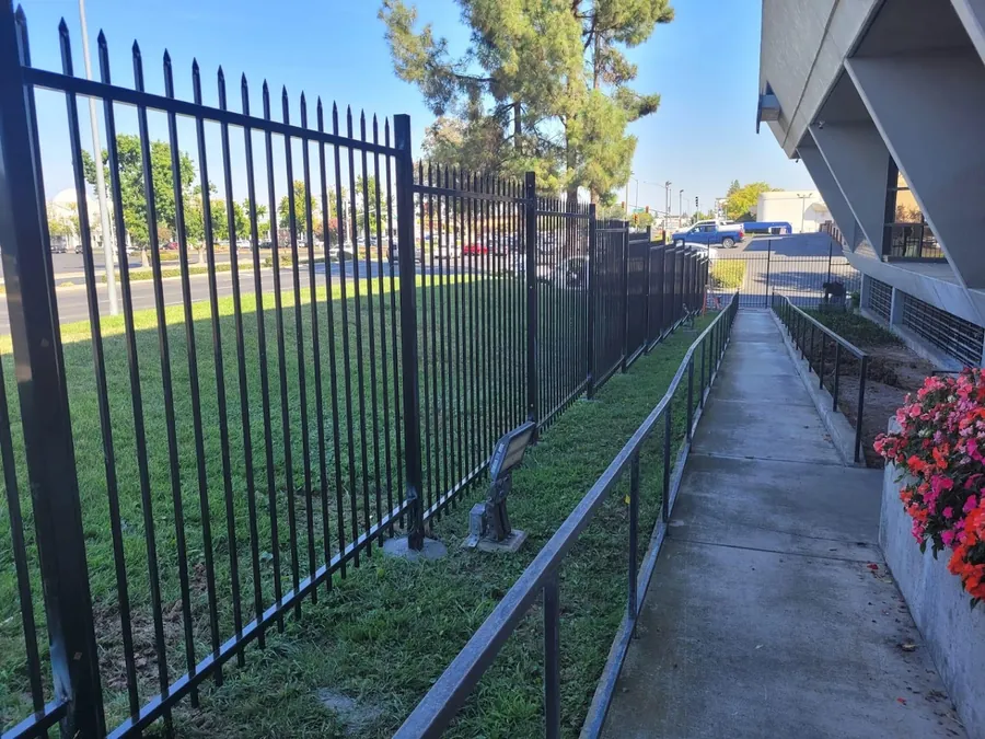Ornamental iron security fence Palmer Fence built for the Univision station in the Arden area of Sacramento